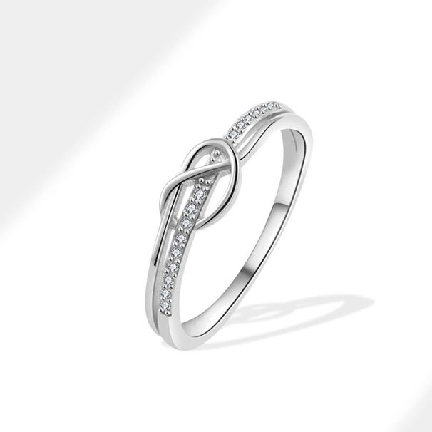 Jewelry & Accessories New Single Row Diamond Knotted Ring For Women,, Light Luxury, Niche Temperament, Open Ring, Index Finger Ring_voghion.com