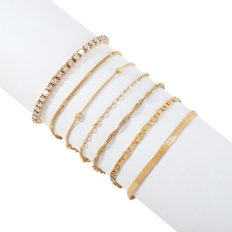 B1866 Bracciale in metallo con osso a forma di serpente, stile semplice, con trapano a mano, set di gioielli alla moda con catena a griffe_voghion.com