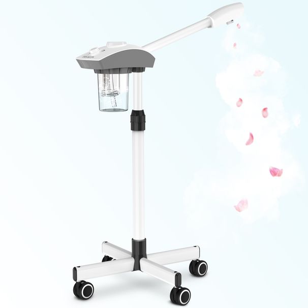 Professional Facial Steamer With Timer Essential Oil Compatible Mist Output – Quiet Wheels, Adjustable Height & 360°_voghion.com