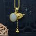 Collana con ciondolo in giada Hetian con montatura in argento e nappa - Design semplice ed elegante a forma di zucca Yuanbao per le donne, regalo ideale_voghion.com