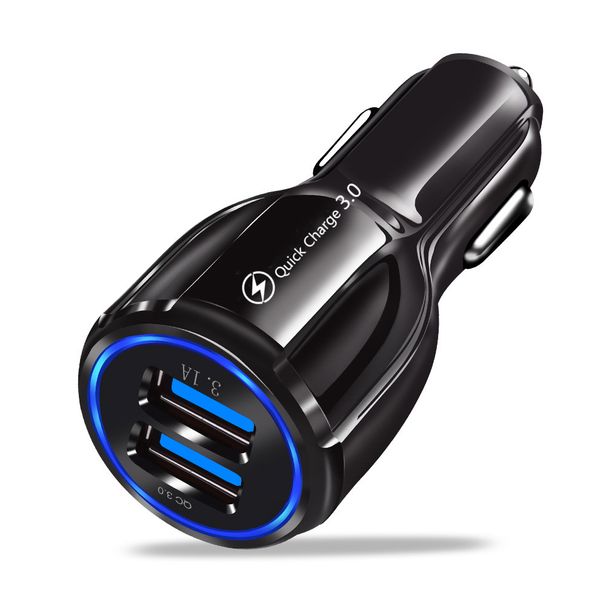 USB-Autoladegerät Quick Charge 3.0 für Mobiltelefon Dual USB-Autoladegerät Qc 3.0 Schnellladeadapter Mini USB C_voghion.com