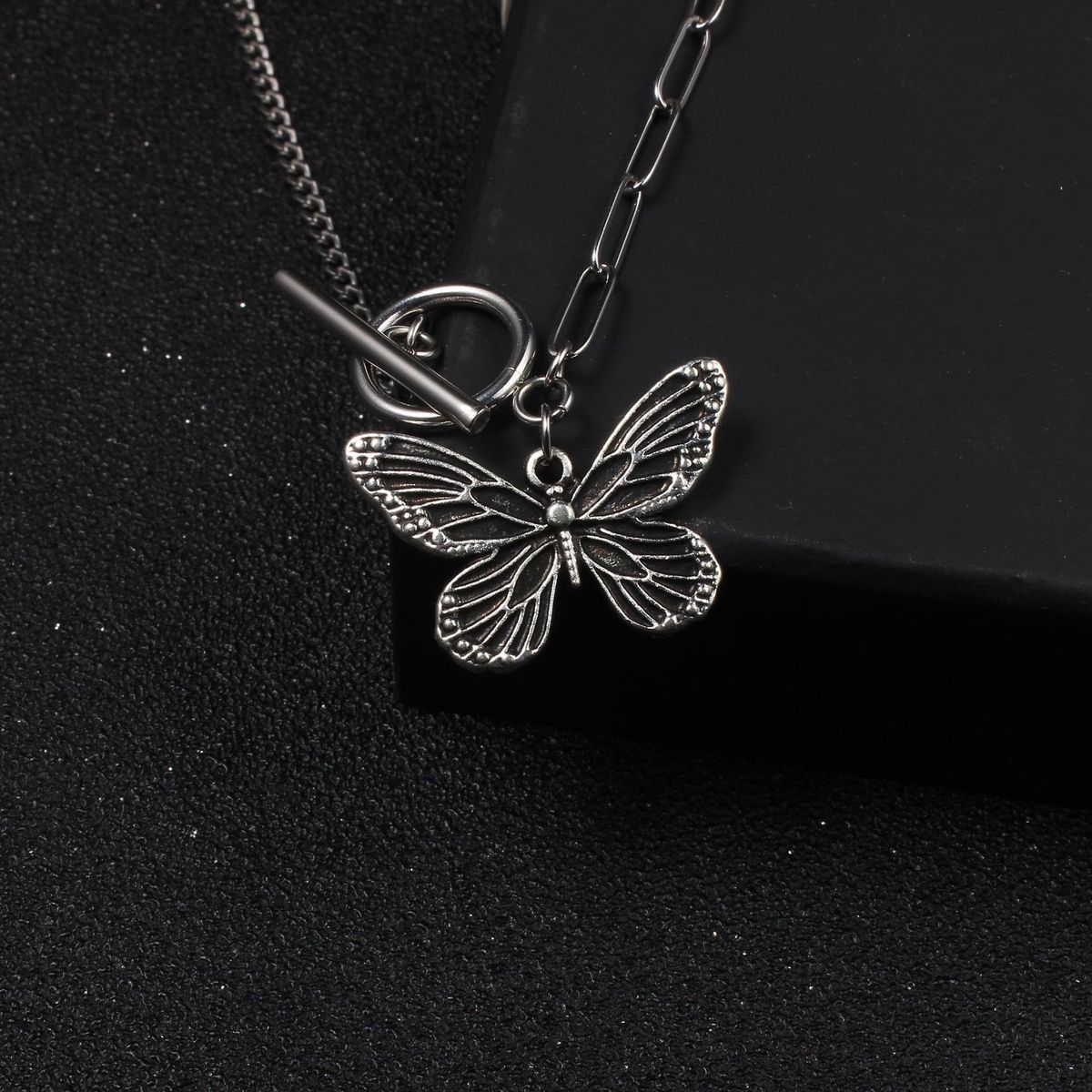 Collana a farfalla con catena a clavicola, design retrò, vecchio braccialetto_voghion.com