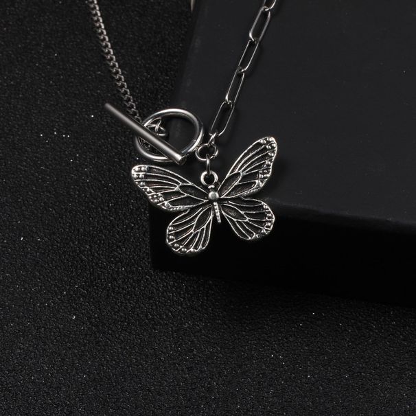 Collana a farfalla con catena a clavicola, design retrò, vecchio braccialetto_voghion.com