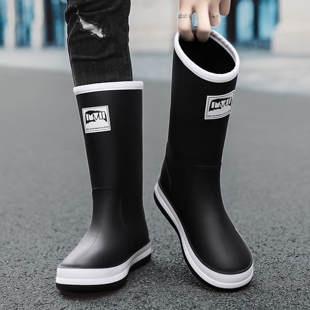 Cotton men's high tube outer waterproof rain shoes, sizes 39-44_voghion.com