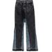 Herrenbekleidung High Street Style Hip Hop Nähte Leicht ausgestellte Persönlichkeitsjeans Neue Cat Whisker Hosenbeine Modifizierte Hose mit weitem Bein_voghion.com