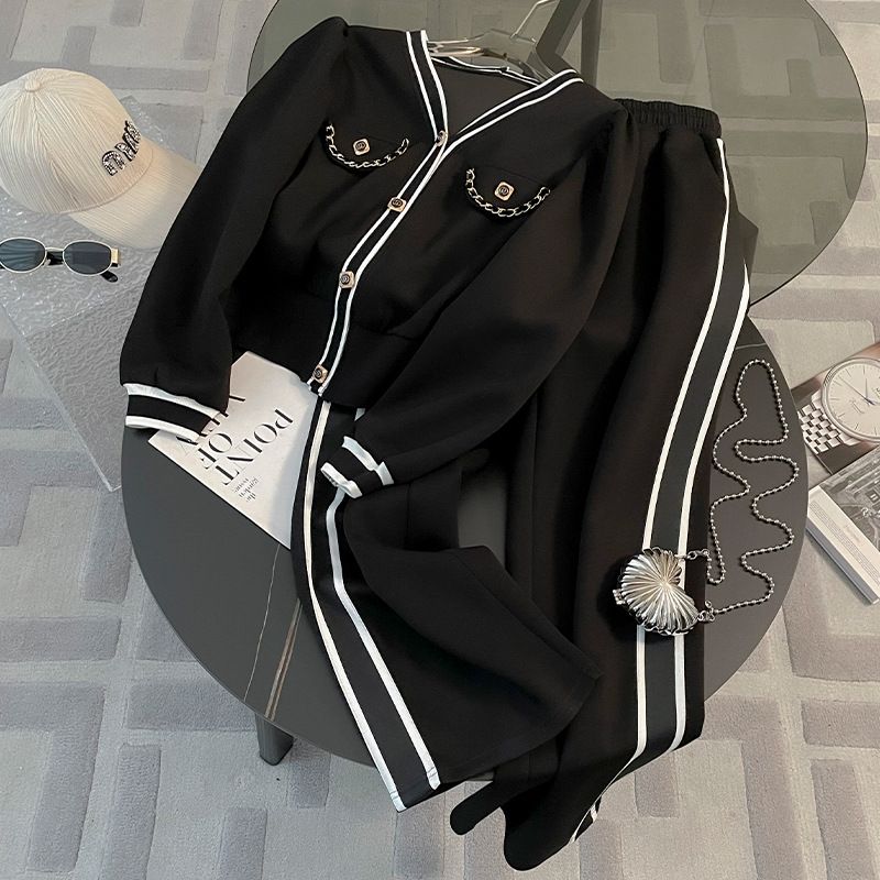 Vêtements pour femmes nouvelle mode costume slim tempérament taille décontracté pantalon droit élégant rajeunissant haut à fermeture éclair_voghion.com