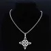 Collier en acier inoxydable avec nœud de sorcière pour homme et femme, chaîne géométrique, couleur argent, bijoux_voghion.com