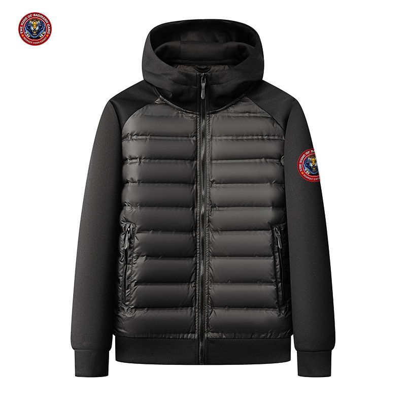 Giacca da uomo in cotone con cappuccio, calda, autunno e inverno, tinta unita, casual, con testa di tigre tridimensionale, alla moda_voghion.com