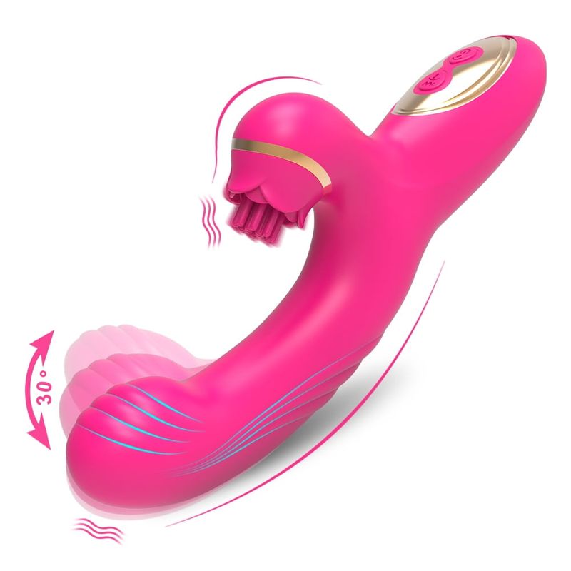 XBONP Rabbit Vibrator For Women, G Spot Tapping Sex Toys With 10 Vibration & Wiggling Modes, Waterproof Adult Toy Clitoral Stimulator For_voghion.com