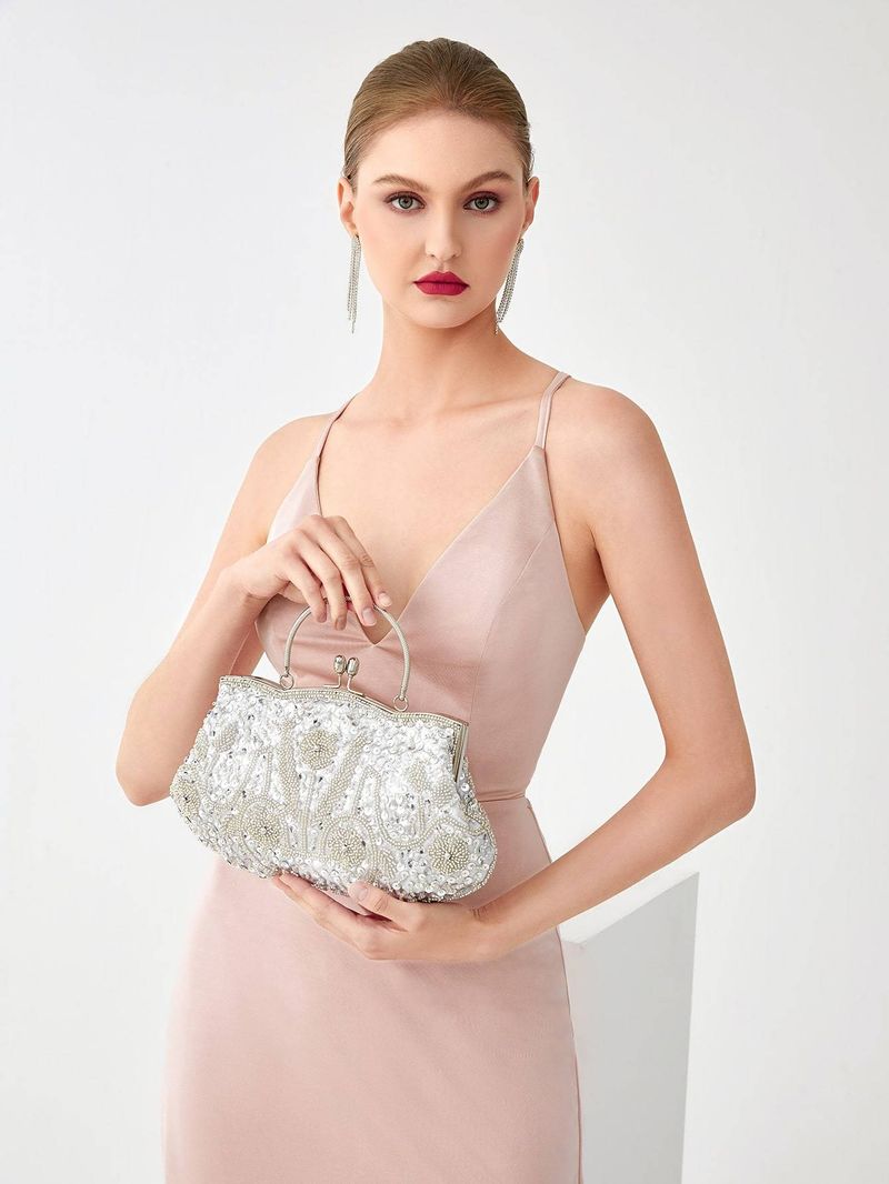 Ulusal Stil Kadın Yeni Elde Tutulan Akşam Çantası Retro Boncuklu Cheongsam Çantası Elde Tutulan Çapraz Çanta Anne Elde Tutulan Küçük Çanta_voghion.com