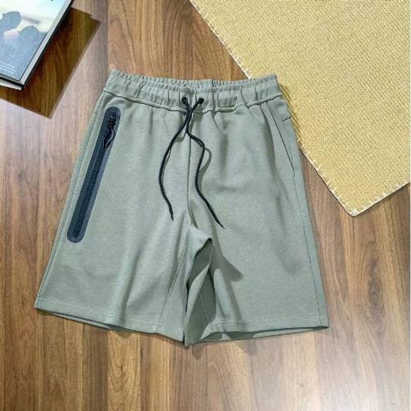 Summer New Casual Sports Breathable Cotton Drawstring Front Side Zipper Multi-color Men's Shorts_voghion.com