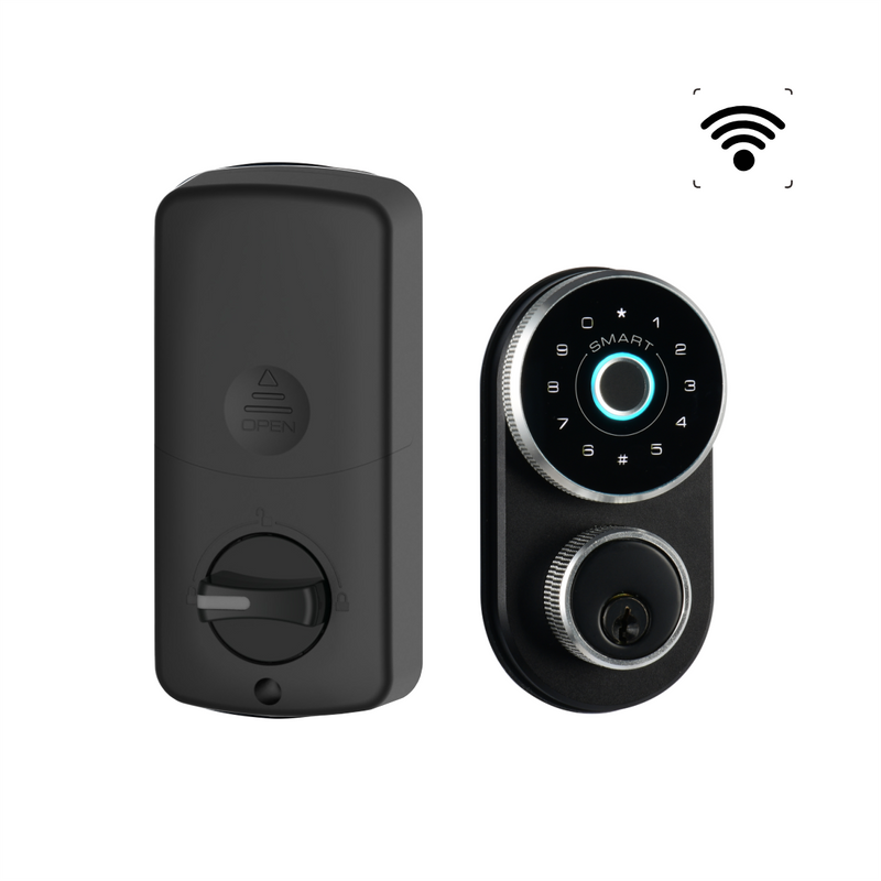 1pc Metal Keyless Deadbolt Lock, Fingerprint / PIN Code / Mechanical Key /Free APP, Keyless Entry Lock_voghion.com