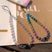 Cube Sugar Round Bead Crystal Mobile Phone Lanyard, Ins-style Fashionable Women's Wrist Ornament, Mobile Phone Case Pendant Beaded Chain, Short Style_voghion.com