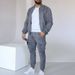 Conjunto de ropa deportiva informal para hombre, chaqueta y pantalones de moda para invierno y otoño, traje cómodo de mezcla de algodón y poliéster para gimnasio, correr y actividades al aire libre._voghion.com