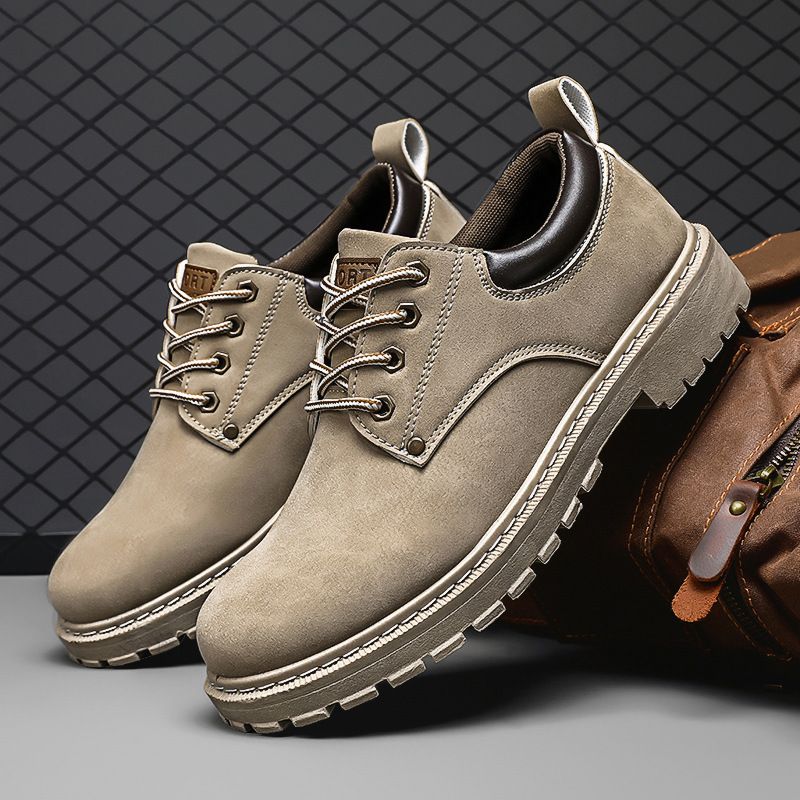 Autumn Men's Shoes All-match Martins Boots Thick-soled Tooling Shoes Height-increasing Casual Shoes Korean Style Trendy Shoes Labor Protection Shoes M_voghion.com