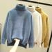 Women's Clothing Autumn And Winter New Thickened Solid Color All Matching Mink Pullover Sweater Women's Turtleneck Loose Wear Bottom Knitwear_voghion.com