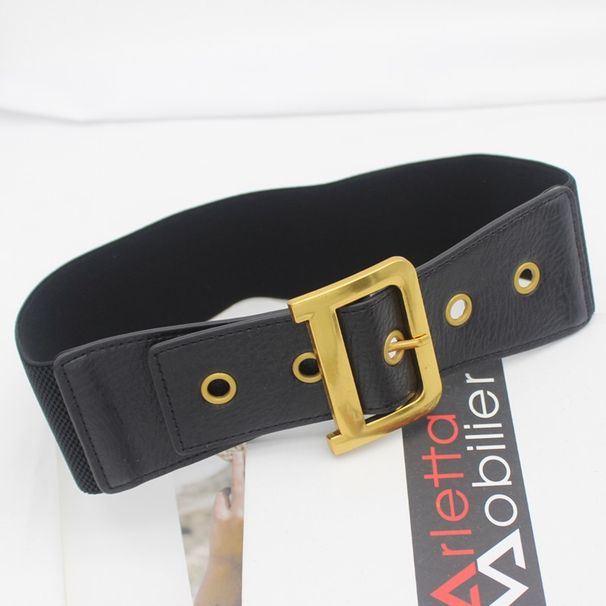 Cintura elastica da donna con anello a D, cintura larga da corsetto per abiti e completi alla moda (cintura regolabile e comoda)_voghion.com