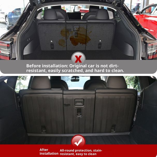 Suitable For Tesla Model Y Rear Seat Back Cushion Trunk Anti-Kick Protection Pad Car Interior Modification_voghion.com