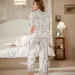 2025 New Women's Spring And Autumn Tulip Lace-up Long-sleeved Long Pants Pama Set Homewear_voghion.com
