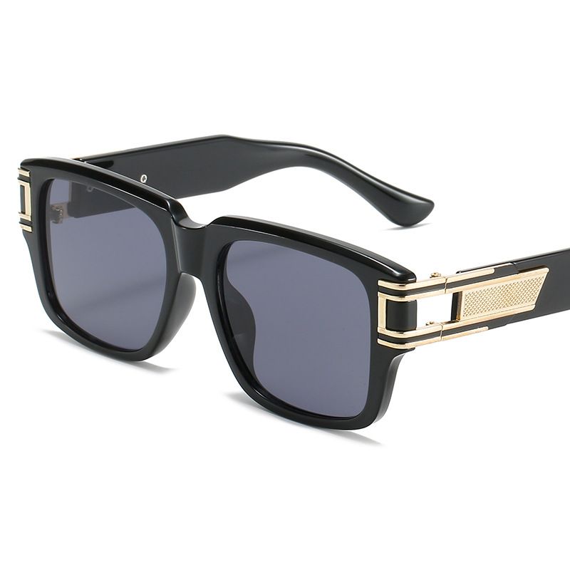 Square gold-plastic hybrid sunglasses sunglasses for men and women sunglasses wholesale_voghion.com
