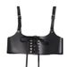 Damen Leder Body Harness Weste Gürtel Weiblich Schwarz Schleife Schultergurt_voghion.com
