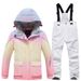 Conjunto de roupa de neve infantil impermeável para esqui de inverno, composto por jaqueta e calça - Roupa de snowboard isolada e à prova de vento, disponível em 7 cores vibrantes._voghion.com