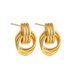 Set di gioielli da donna, alla moda, con orecchini coordinati in oro e argento irregolari, tridimensionali, a doppio anello, semplici orecchini a spirale._voghion.com