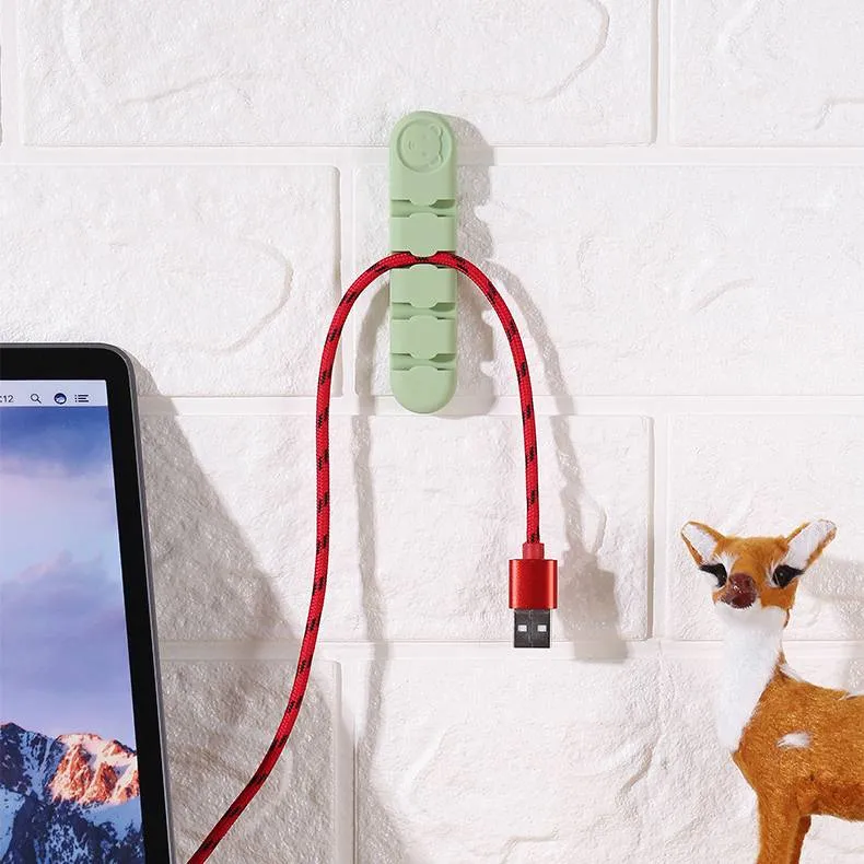 1 organiseur de câbles USB, support de câble de charge, gestion des câbles pour voiture, bureau, établi, chambre à coucher, table de chevet - 4 clips_voghion.com