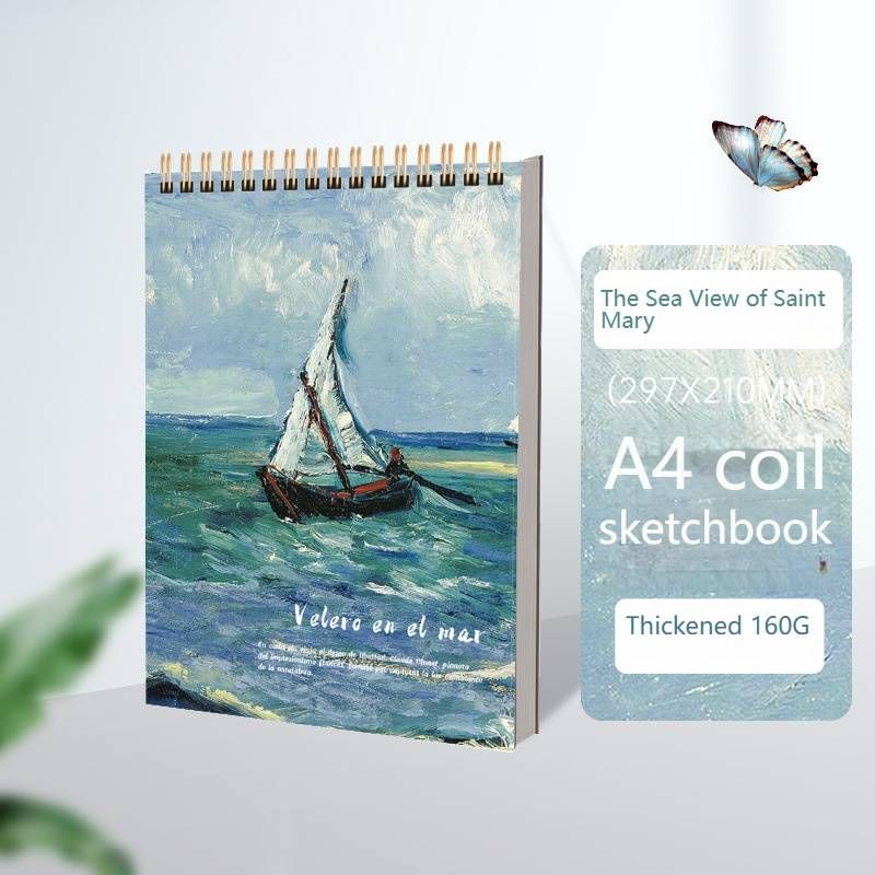 Premium Sketchbook For Artists & Students - Spiral Bound, Thick Paper, 120 GSM, Acid-Free, Ideal For Pencil, Charcoal, Ink - A4 Size_voghion.com