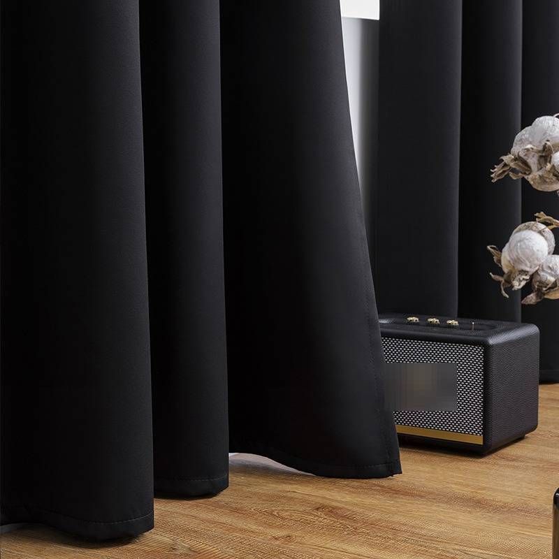 Moderne halbtransparente Vorhänge – Fenstervorhänge aus Polyester für Wohnzimmer, Schlafzimmer und Büro (Grau/Schwarz/Grün/Burgunderrot, mehrere Größen, minimalistischer Stil)_voghion.com