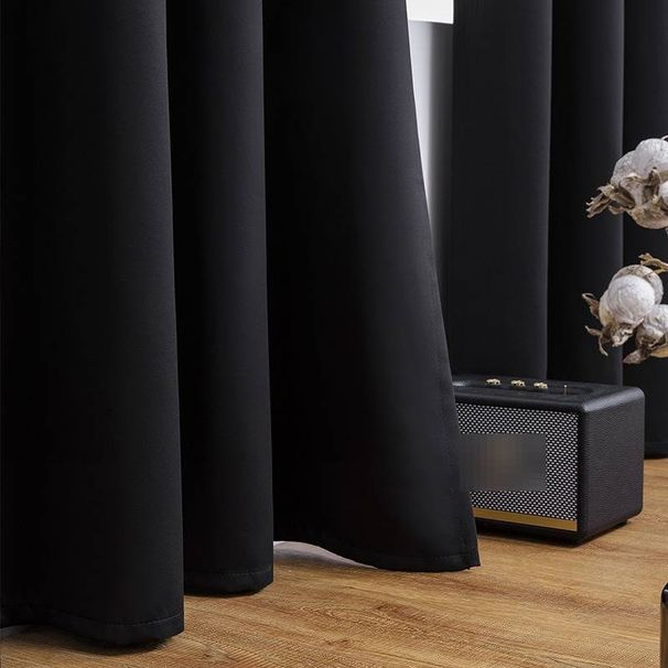 Moderne halbtransparente Vorhänge – Fenstervorhänge aus Polyester für Wohnzimmer, Schlafzimmer und Büro (Grau/Schwarz/Grün/Burgunderrot, mehrere Größen, minimalistischer Stil)_voghion.com