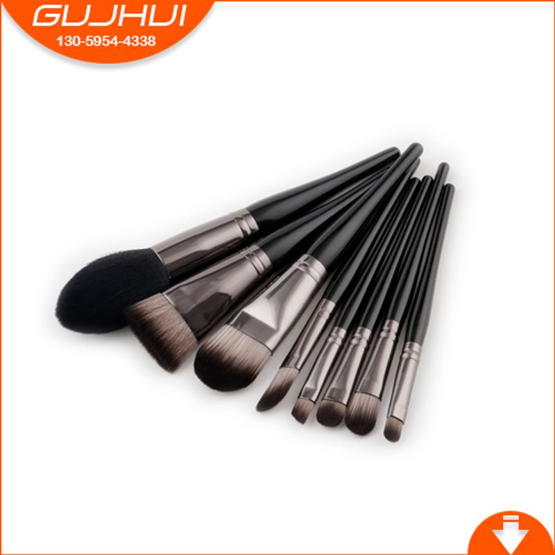 Pennelli per trucco da 8 pezzi, strumenti di bellezza, oro nero, pennello per fondotinta, pennello per occhi, set di pennelli per trucco GUJHUI_voghion.com