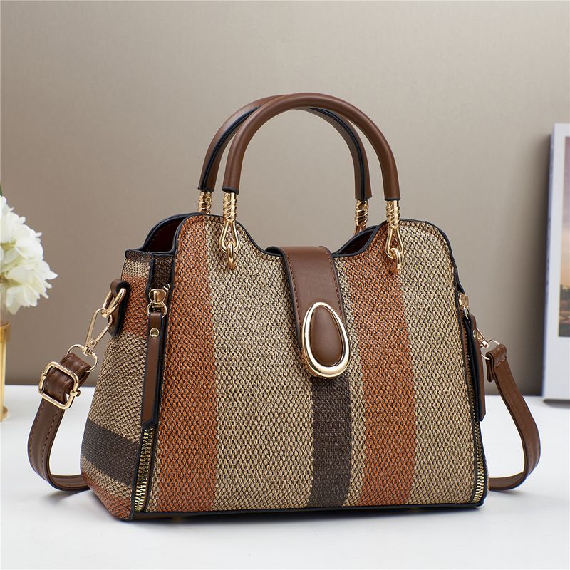 New Color-Block Handbag High-End Bucket Versatile Crossbody Small Women's Fashion Shoulder Bag_voghion.com
