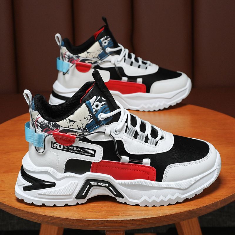 Spring men's new basketball trend all match platform sports comfortable casual shoes_voghion.com