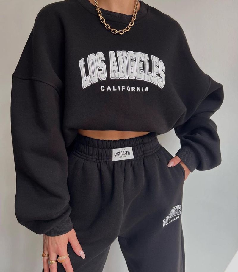 Ensemble épais imprimé décontracté pour femmes, sweat-shirt rembourré, manches longues, pantalon_voghion.com