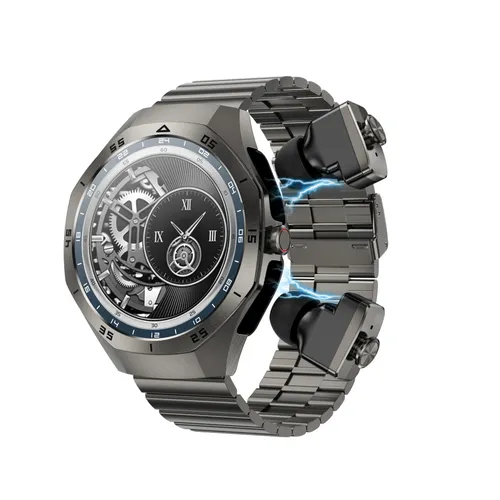 Smart Watch With Bluetooth Earphones 2-in-1, Fitness Tracker With Heart Rate Monitor, Sleep Tracking, Music Playback, NFC,_voghion.com