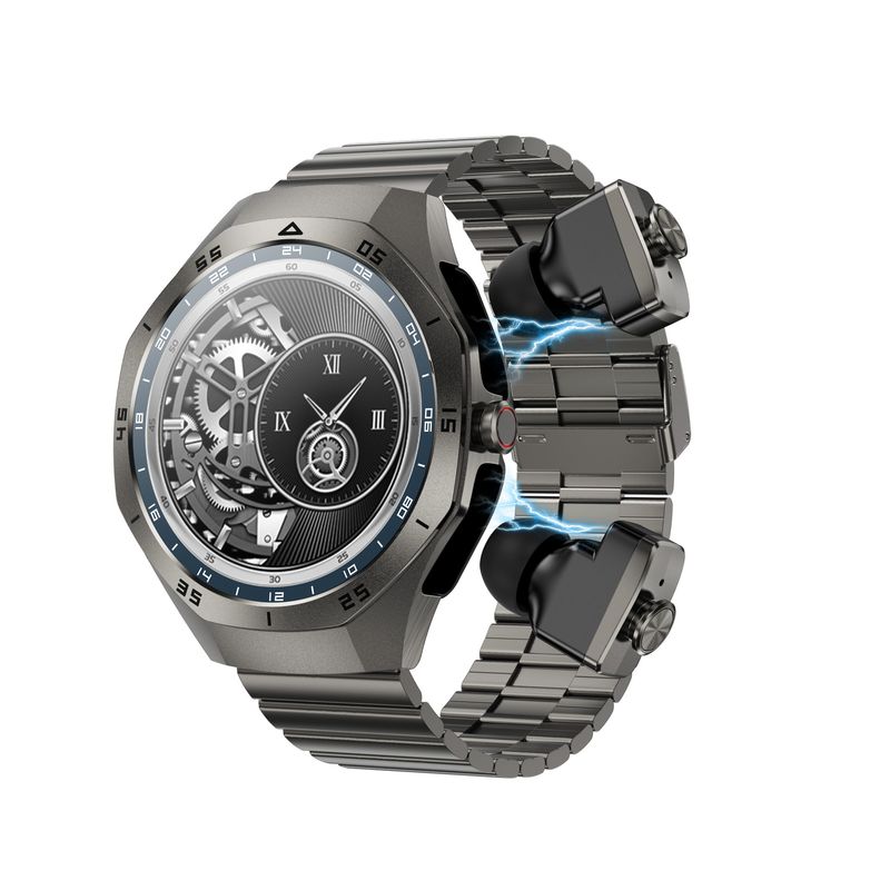 Smart Watch With Bluetooth Earphones 2-in-1, Fitness Tracker With Heart Rate Monitor, Sleep Tracking, Music Playback, NFC,_voghion.com