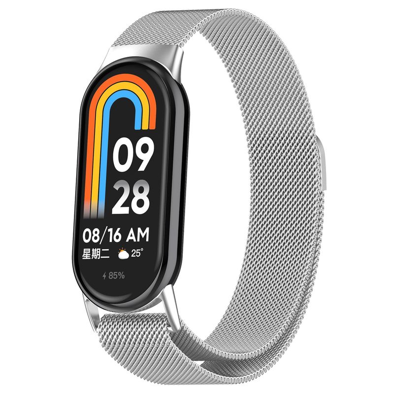 Za Xiaomi Mi Band 8 milanski kovinski pas za uro (srebrn)_voghion.com