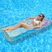Milieuvriendelijke opblaasbare ligstoel van PVC met nekondersteuning en glittergolven - Enkele verdikte drijvende stoel (snel drogend en stevig)_voghion.com