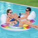 Silla inflable de agua extragrande con arcoíris doble, cama inflable individual con colchón de aire flotante, ideal para vacaciones y disparos._voghion.com