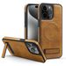 Magnetic Leather Stand Case For IPhone 16/15 Pro Max - Crystal Shield Protective Cover With Kickstand (Compatible With IPhone 14/15 Series)_voghion.com
