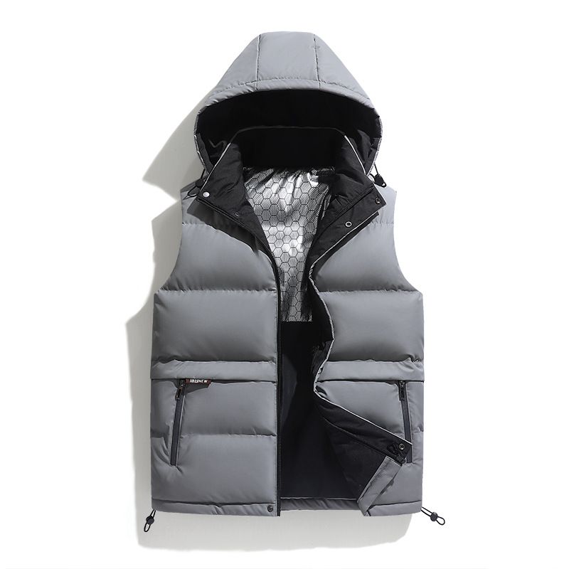 Herren PU-Lederweste mit abnehmbarer Kapuze, leichte Freizeitjacke für den urbanen Style, Größen S-XL (Schwarz/Grau/Kaffee)​_voghion.com