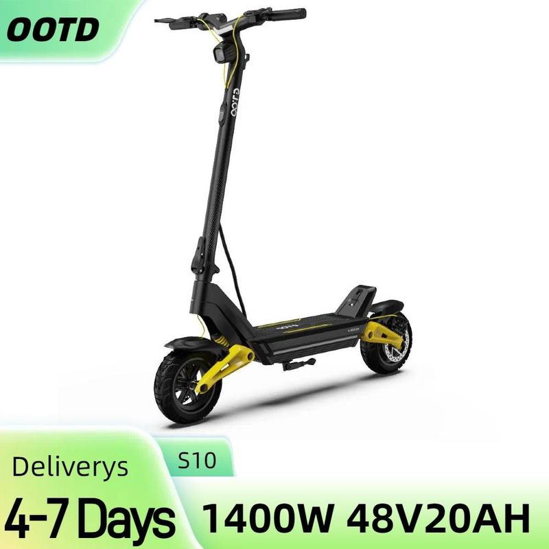 El-scooter OOTD S10 10", Sort OOTD S10 10" Sammenklappelig El-scooter 1400W Motor 48V 20Ah batteri_voghion.com