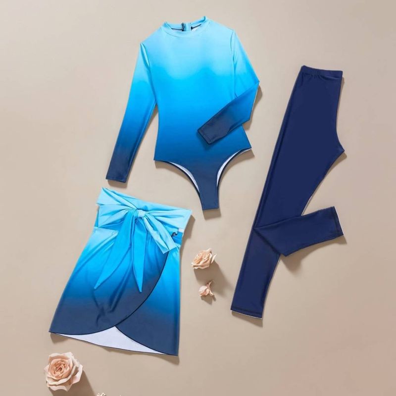 Maillot de bain une pièce conservateur pour femmes musulmanes, combinaison de plongée, col haut, manches longues, ensemble amincissant tendance 2025_voghion.com