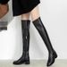 2024 koreanischen Stil Abnehmen Overknee für Frauen Low Heel Wide Leg Winter dünne Samt High Tube Reitstiefel braun_voghion.com