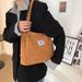 Canvas Bag Women's One-shoulder Korean-style ins Vintage Simple Artistic Corduroy Laid-back Style Large Capacity Portable Shopping Bag_voghion.com