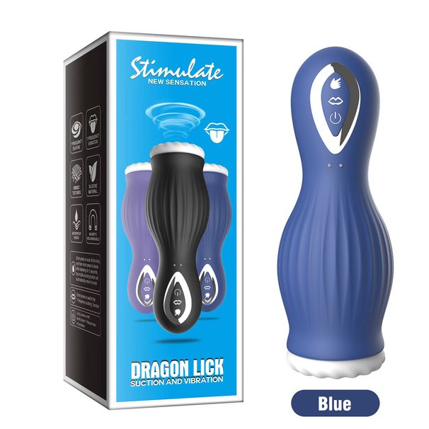 Männliche Masturbationstasse Elektrischer Eicheltrainer Wiederaufladbarer Smart Dragon Licking Penis Massager Männliche Produkte_voghion.com