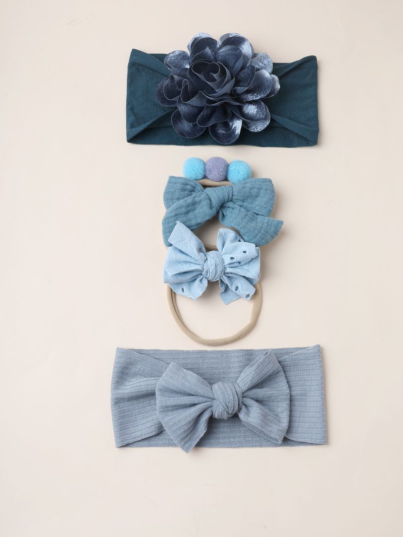 5-teiliges Set Baby-Spitzen-Blumenschleifen-Haarband Baby-Stirnband Kinder-süßes Foto-Haar-Accessoires Kopfblume_voghion.com