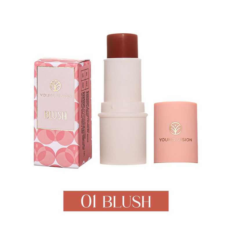 Blush Stick, Putty/Cream Makeup Blush, Multi-Use Læbe- og Kindfarve, Let, mat finish, Let at blande_voghion.com