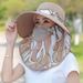Hot Sale Summer Wome Wide Brim Garde Work Shade Face Mask Detachable Suhat Outdoor Prit Breathable Fisherma Hat UV_voghion.com